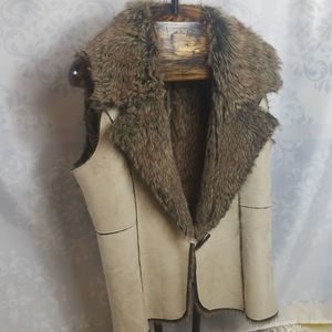 Reversible faux fur vest by Fever
